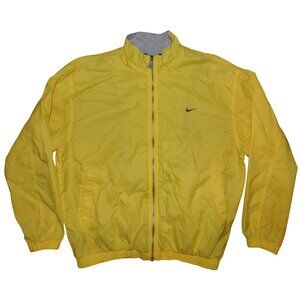 Vintage 90s Nike White Tag Yellow Full Zip Vented Windbreaker Adult Large
